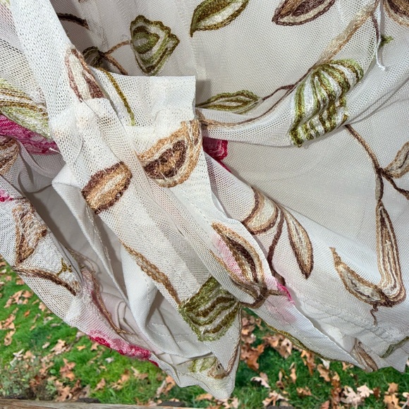 Fashion Nova Floral Sheer Romper - Pink and Green - Picture 4 of 8